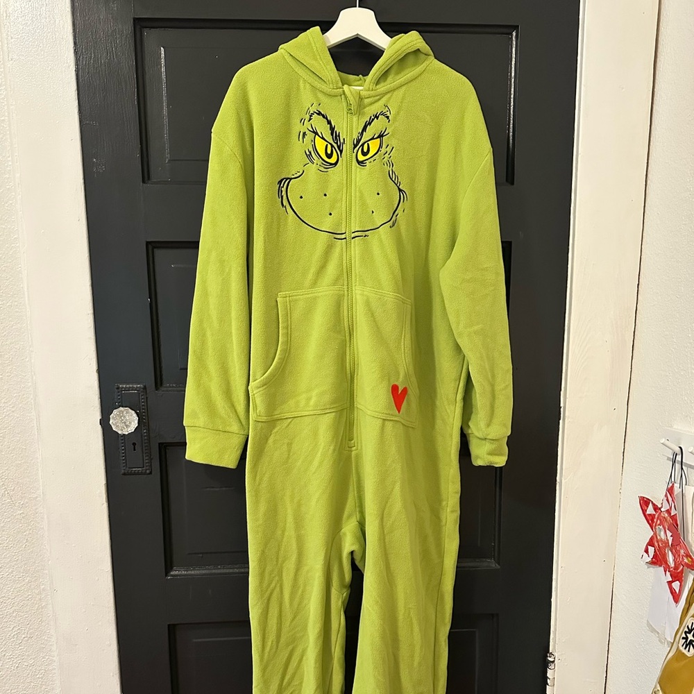 Hanna Andersson Lime Grinch Pajama Onesie